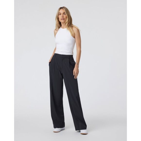 Vuori Women's Black Lightweight Pleated Front Villa Trouser Pants Size Large - Picture 2 of 12